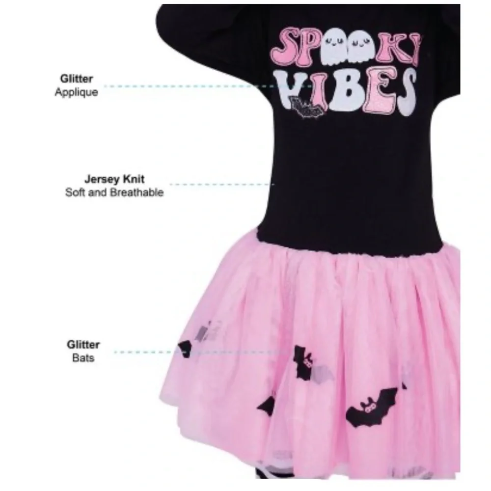 COUNTING DAISIES Girls' Halloween Spooky Vibes Tutu and Legging set size-various